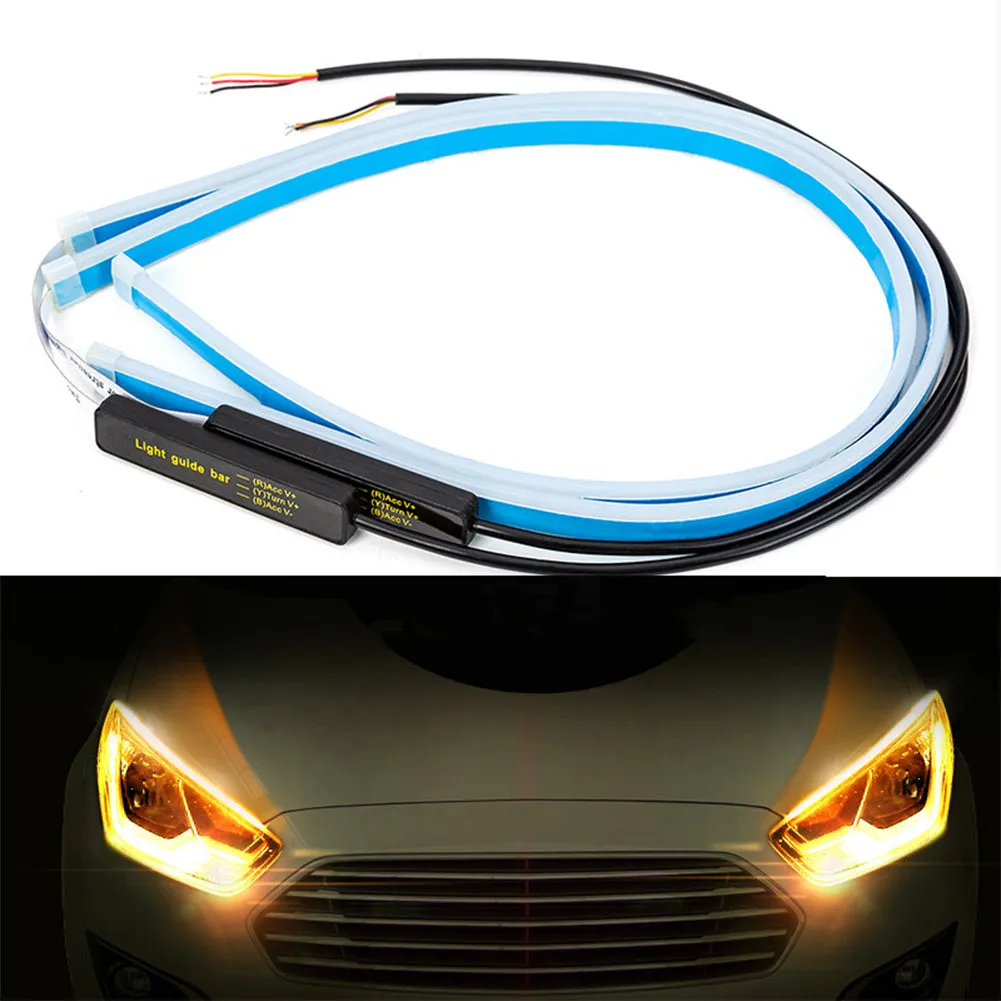 1 pair Ultrafine Cars LED Daytime Running Lights White Turn