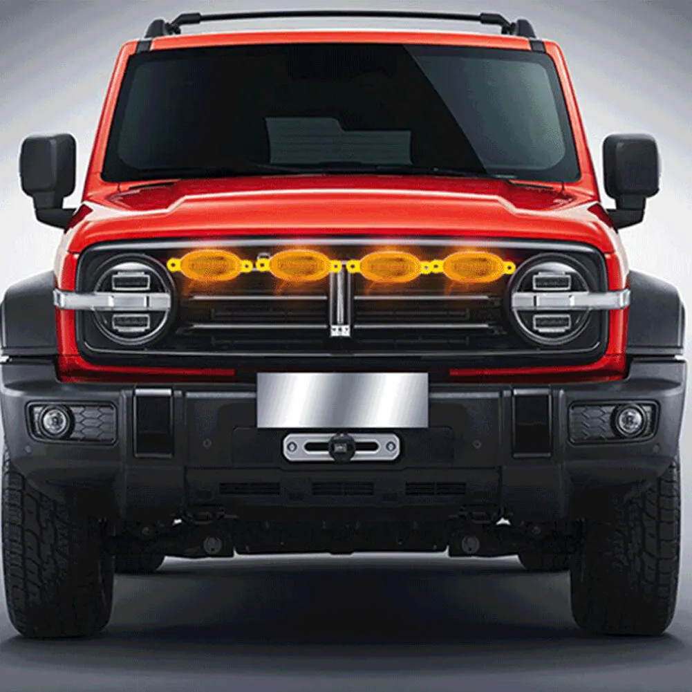1 Set Car Small Yellow Light Wiring Harness Medium Net Grille