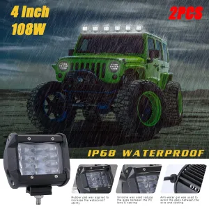 108W 4 Rows LED Work Light Bar for Offroad Off-road Truck  6000K