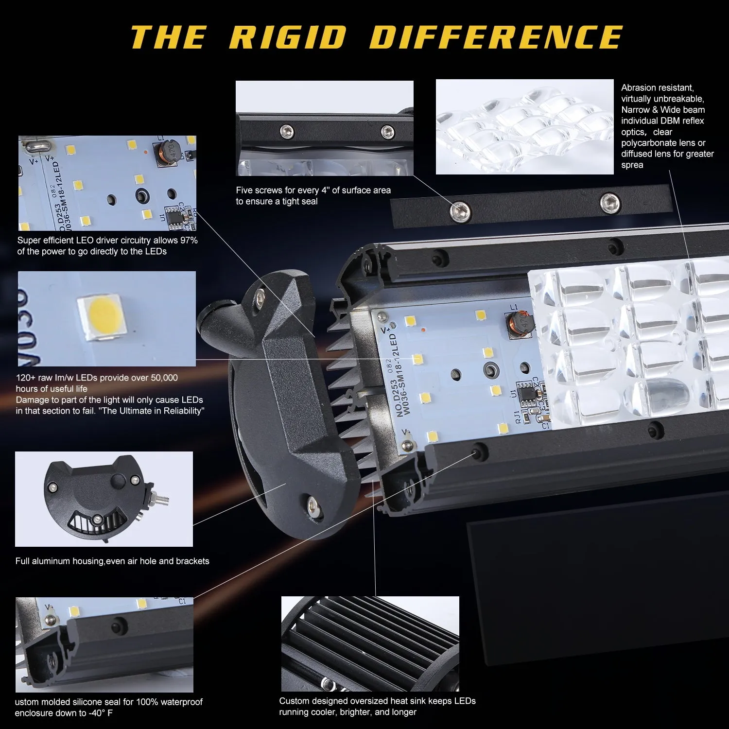 108W 4 Rows LED Work Light Bar for Offroad Off-road Truck  6000K