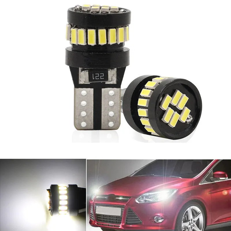 2Pcs T10 LED Canbus W5W LED Bulb Auto Lamp 3014 24SMD Car