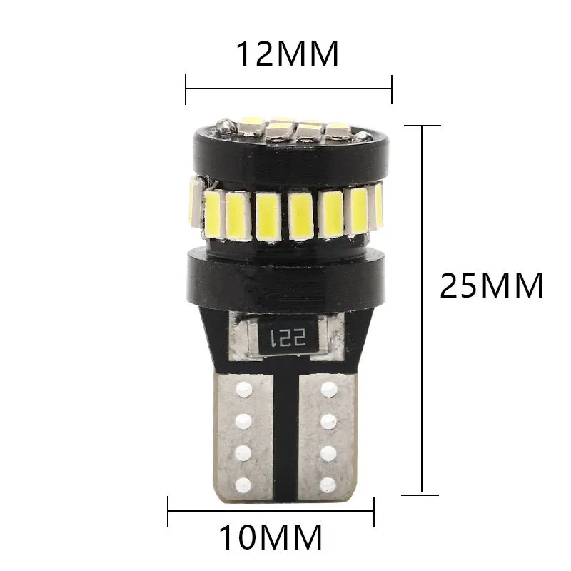 2Pcs T10 LED Canbus W5W LED Bulb Auto Lamp 3014 24SMD Car