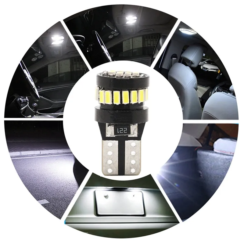 2Pcs T10 LED Canbus W5W LED Bulb Auto Lamp 3014 24SMD Car