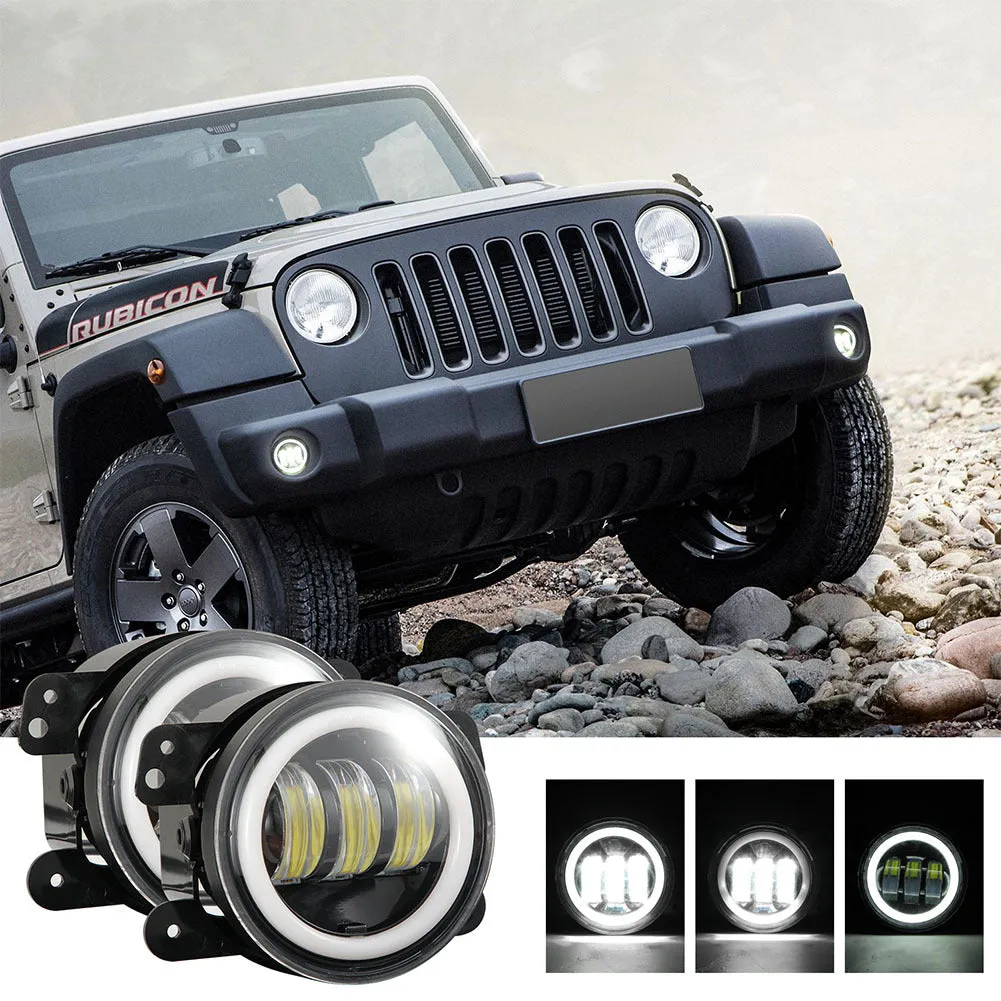 2pcs/set 4 inches 30 watts 6000K for jeep LED Angel Eye Fog Lamp