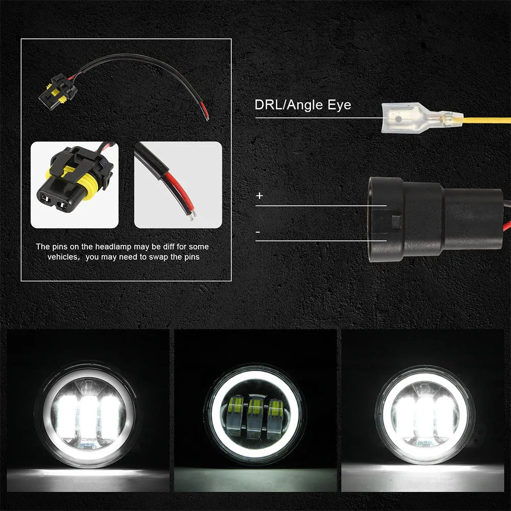 2pcs/set 4 inches 30 watts 6000K for jeep LED Angel Eye Fog Lamp