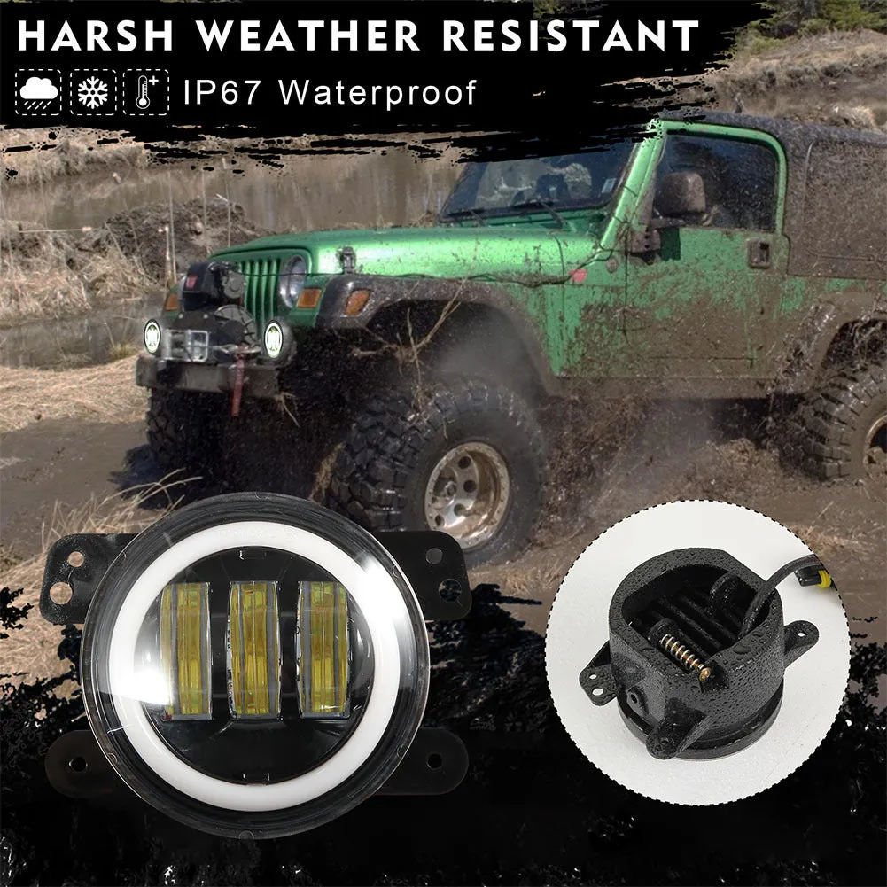 2pcs/set 4 inches 30 watts 6000K for jeep LED Angel Eye Fog Lamp