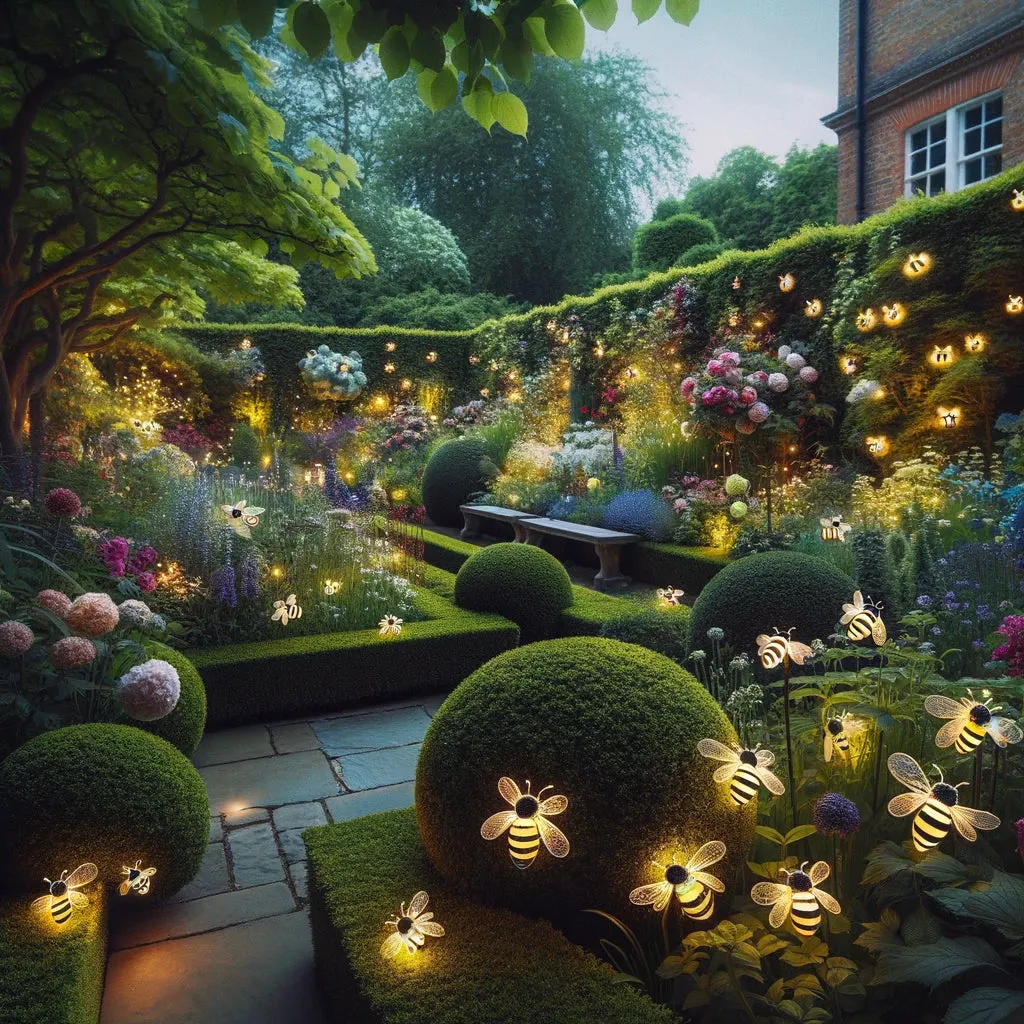 50 Warm White LED Bumble Bee Solar Fairy Lights