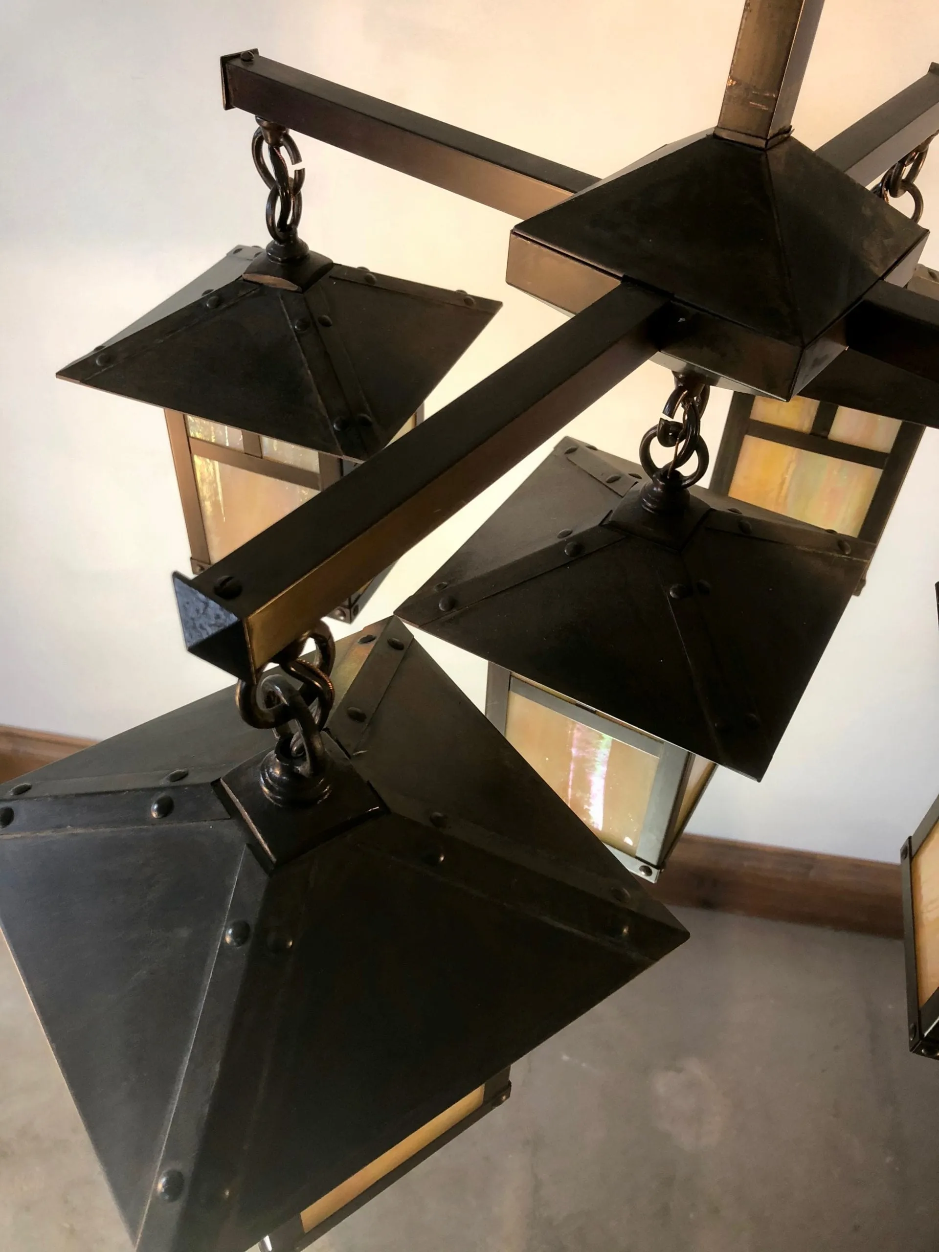 Arroyo Collection, Craftsman Evergreen Style, Chandelier Hanging Light, 5 Light Lanterns