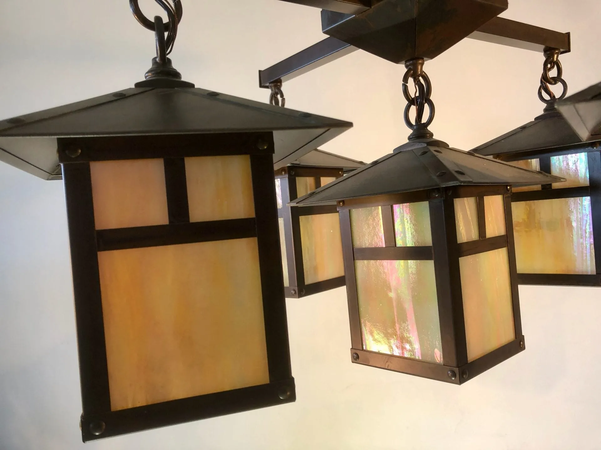 Arroyo Collection, Craftsman Evergreen Style, Chandelier Hanging Light, 5 Light Lanterns