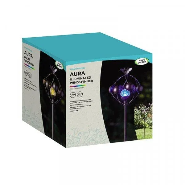 Aura Wind Spinner with Solar Crackle Globe