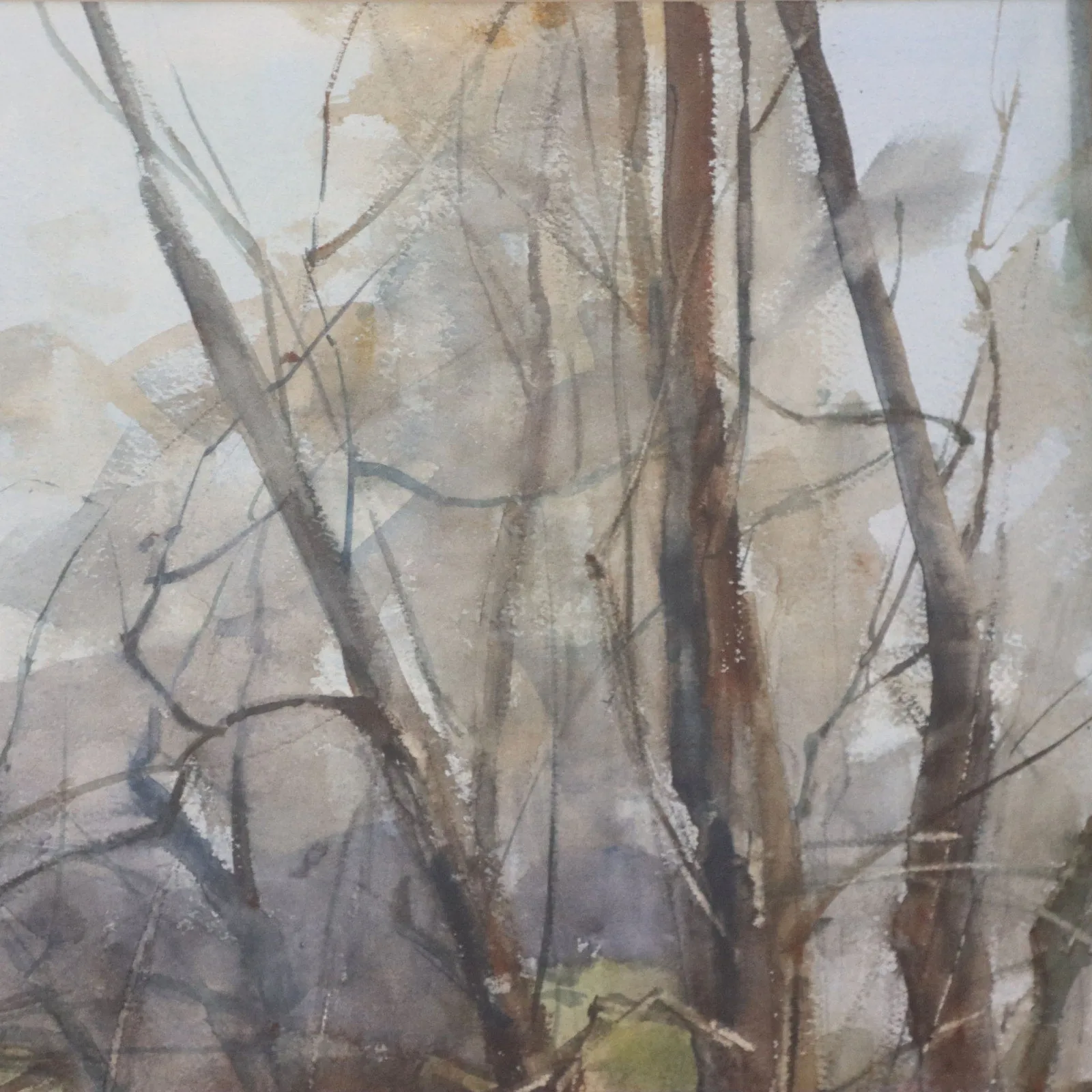 Betty Lou Schlemm "Sentinels" Large Original Watercolor 30x25 Framed 1969