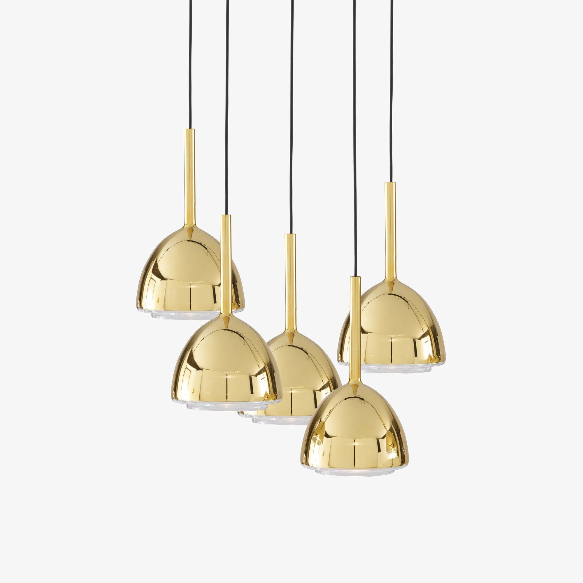 Brass Bell Suspended Ceiling Light 5 Cables