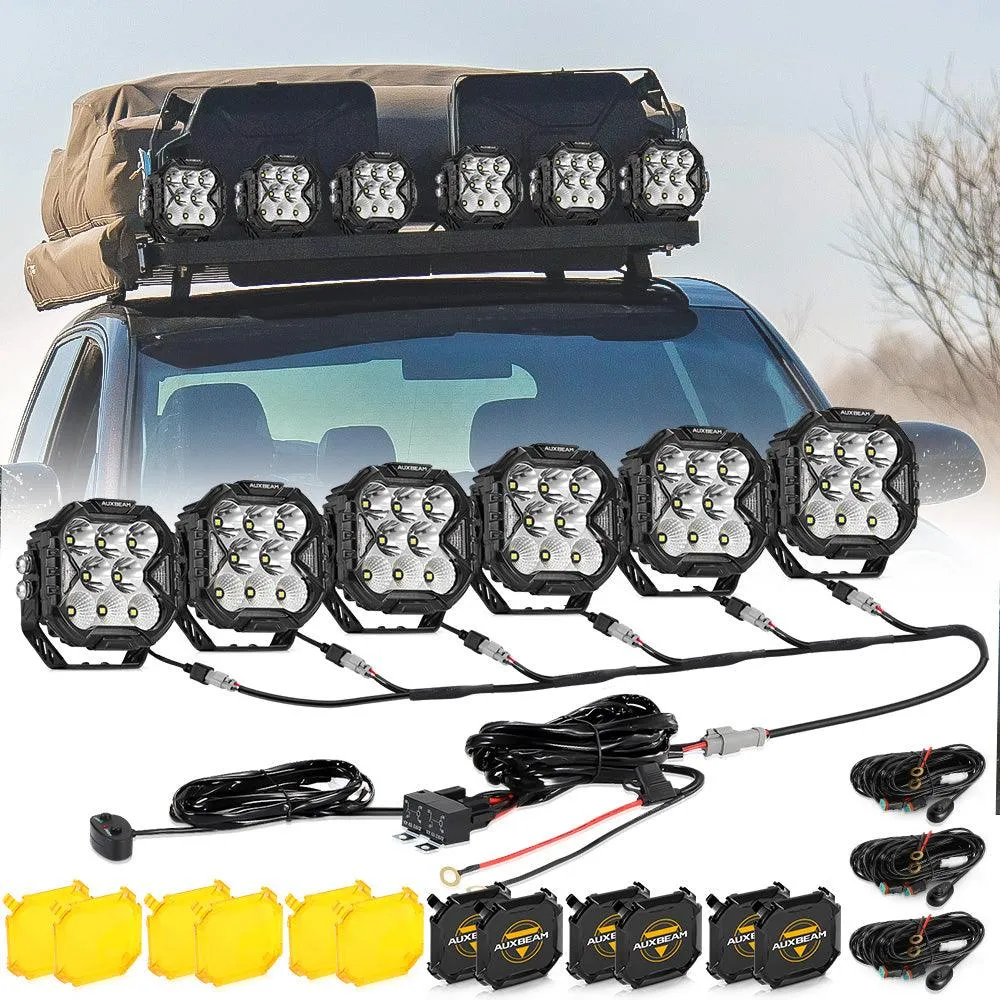 CUBE-Z Series 4 Inch LED Pod Lights Off Road Lights with White DRL & Amber Turn Signal Lights