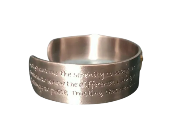 Engraved open cuff Bangle Christian Prayer Encouragement Magnetic Bracelet