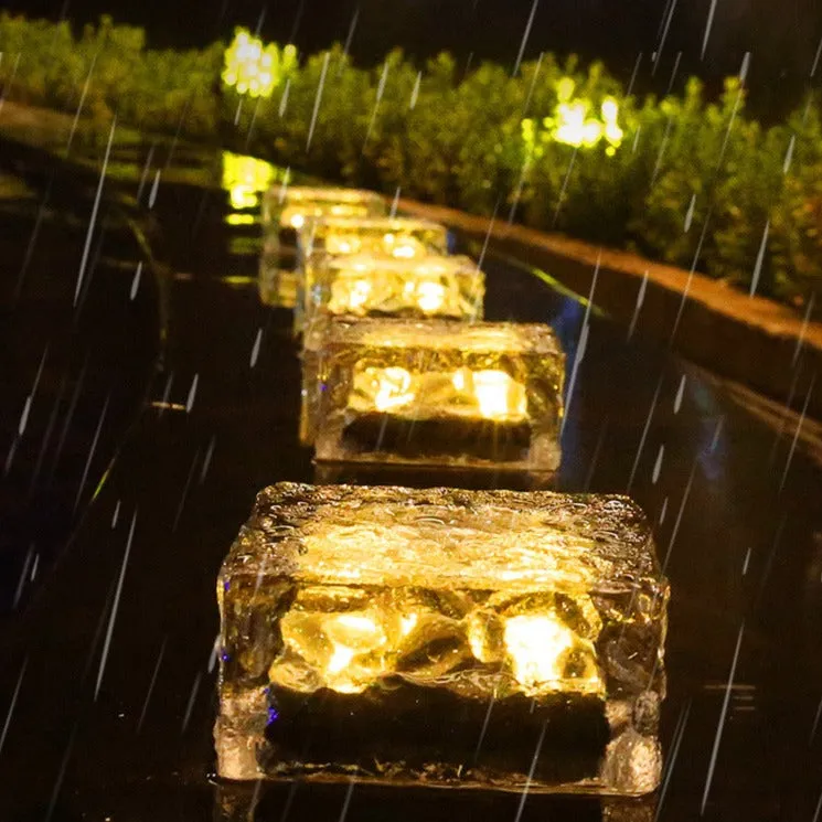 Garden Solar Ice Cube Charming Glass Brick Lights