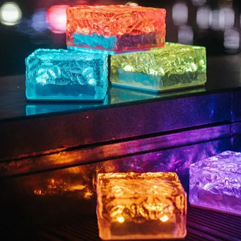 Garden Solar Ice Cube Charming Glass Brick Lights