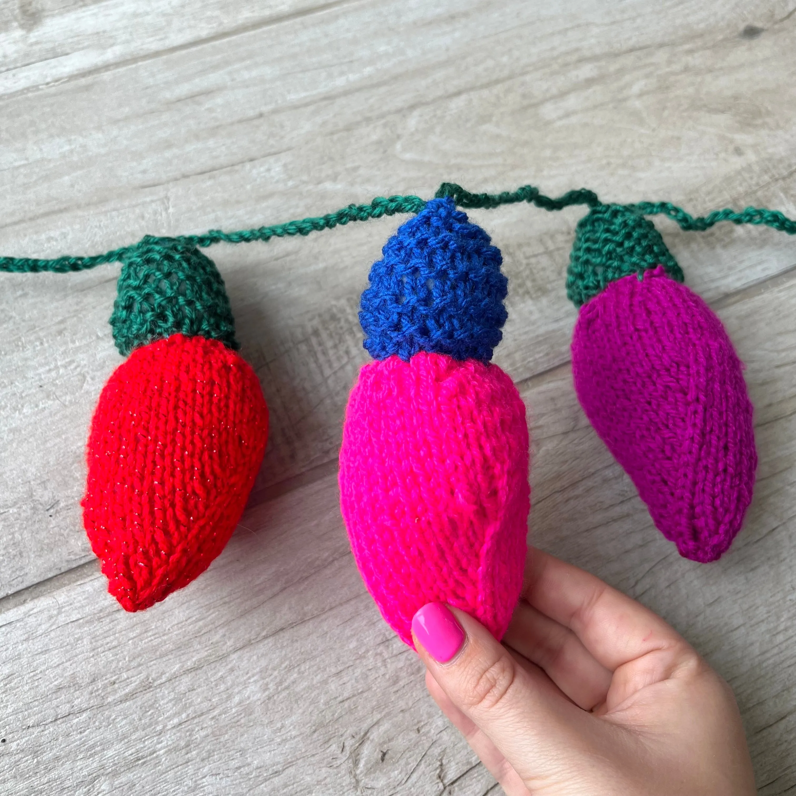 Knitted Fairy Lights Garland