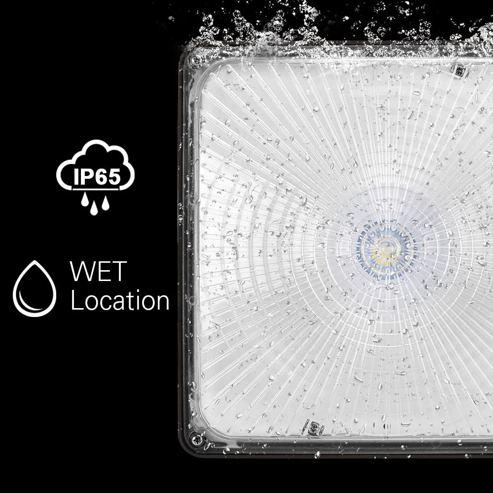Konlite LED Canopy Area Light - 40W - 5,450 Lumens - 5000K - Non-Dimmable -120-277V - 100W Equal