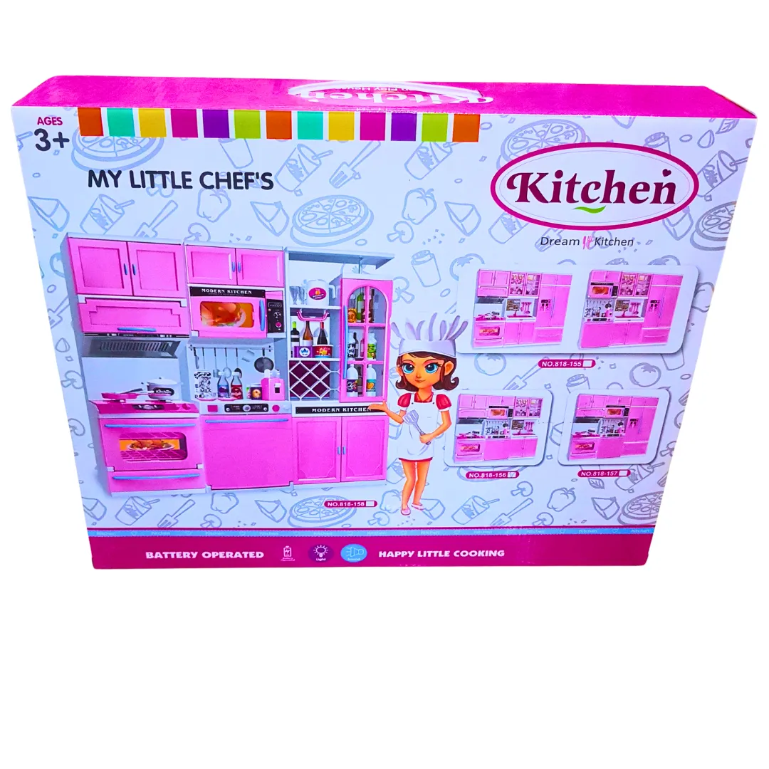 My Little Chef's Dream Kitchen Set for Kids | Pink Battery-Operated Play Cooking Set (Ages 3 )