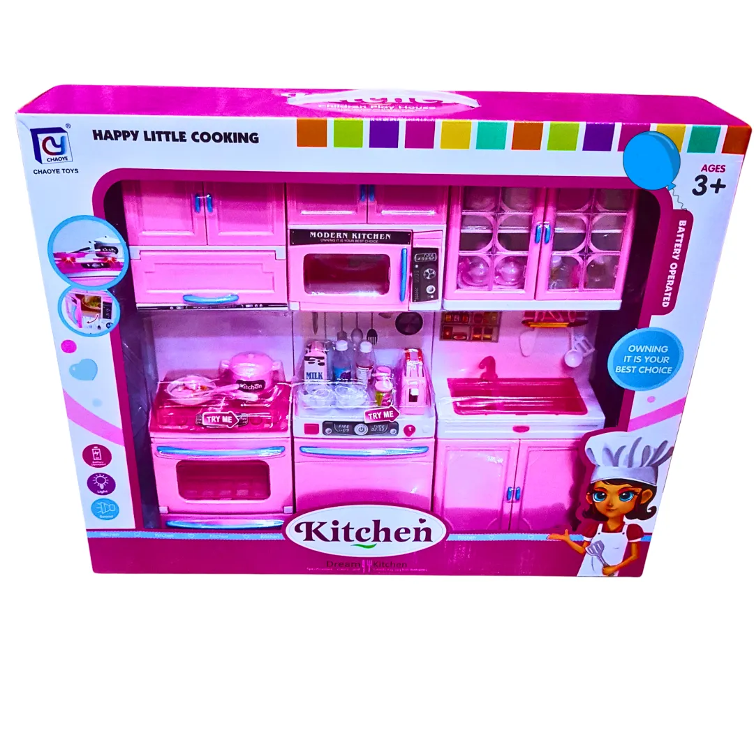 My Little Chef's Dream Kitchen Set for Kids | Pink Battery-Operated Play Cooking Set (Ages 3 )