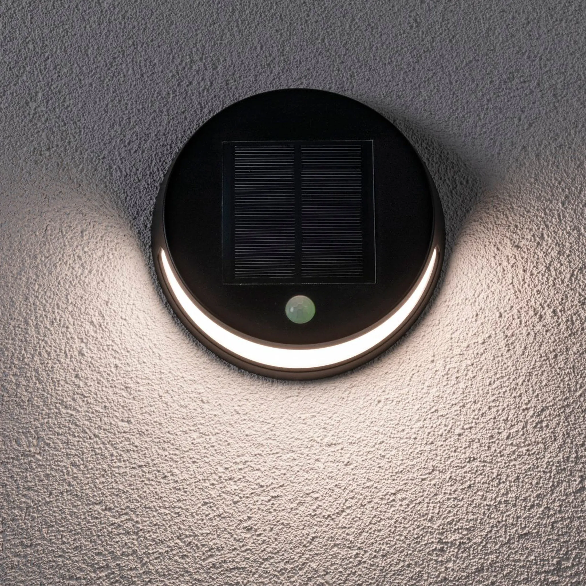 Outdoor Helena 3W LED Solar Wall Light with Motion Detection in Black