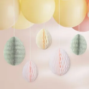 Pastel Honeycomb Hanging Easter Egg Decorations