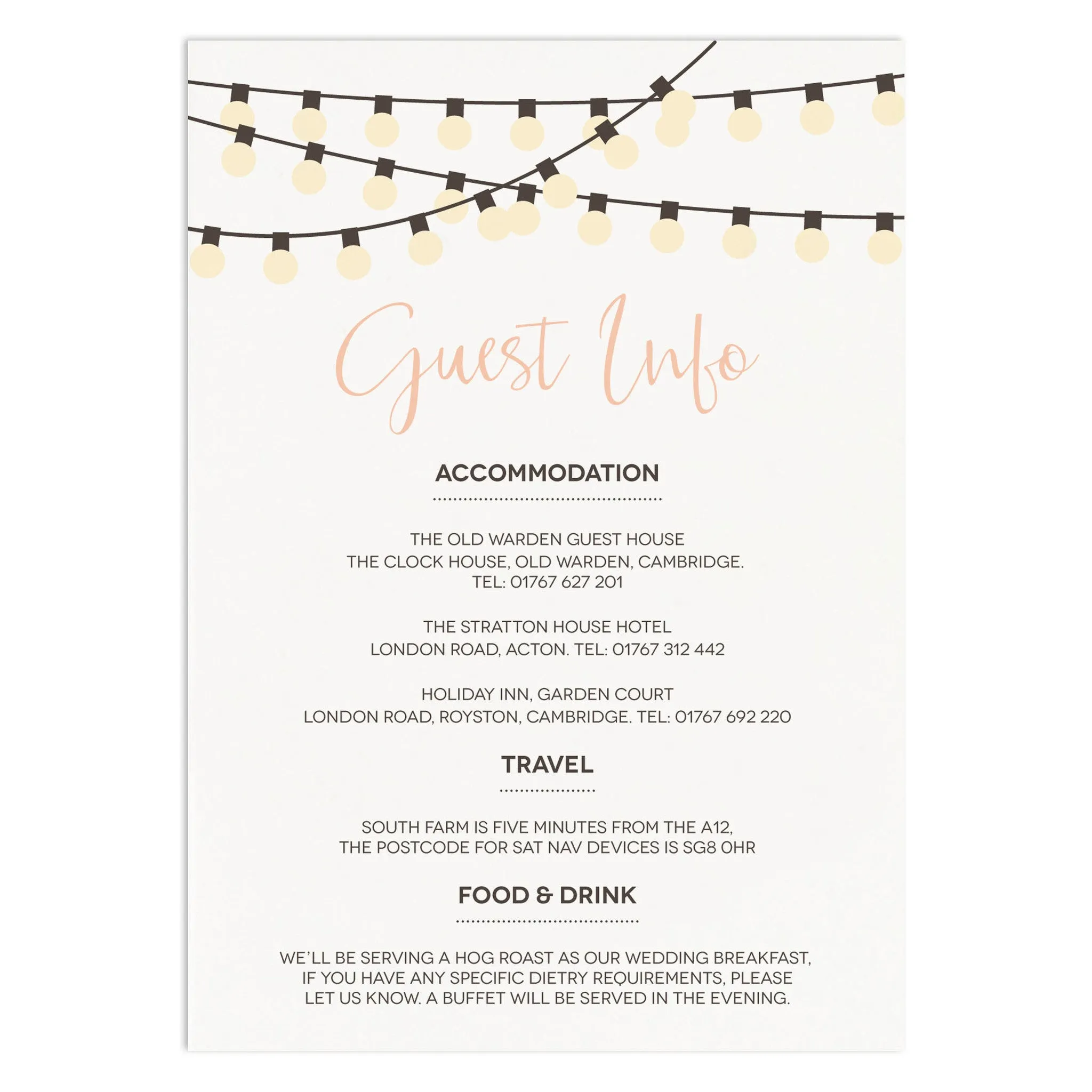 String Lights Information Card