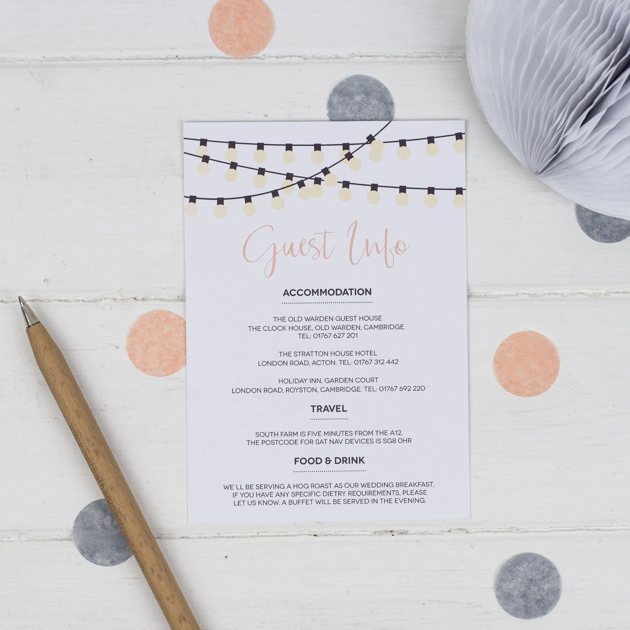 String Lights Information Card