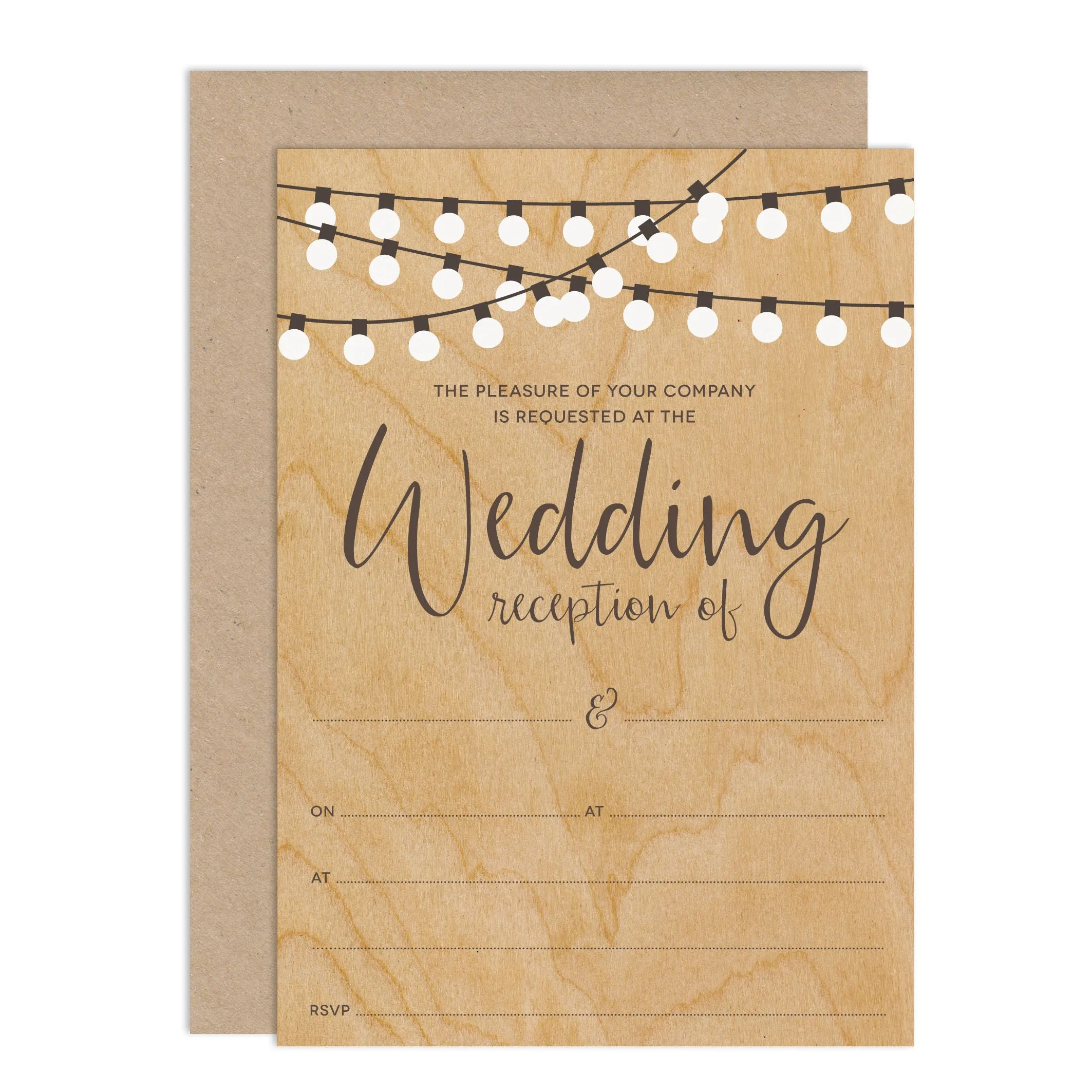 String Lights Ready To Write Wedding Stationery