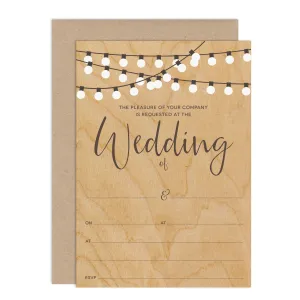 String Lights Ready To Write Wedding Stationery