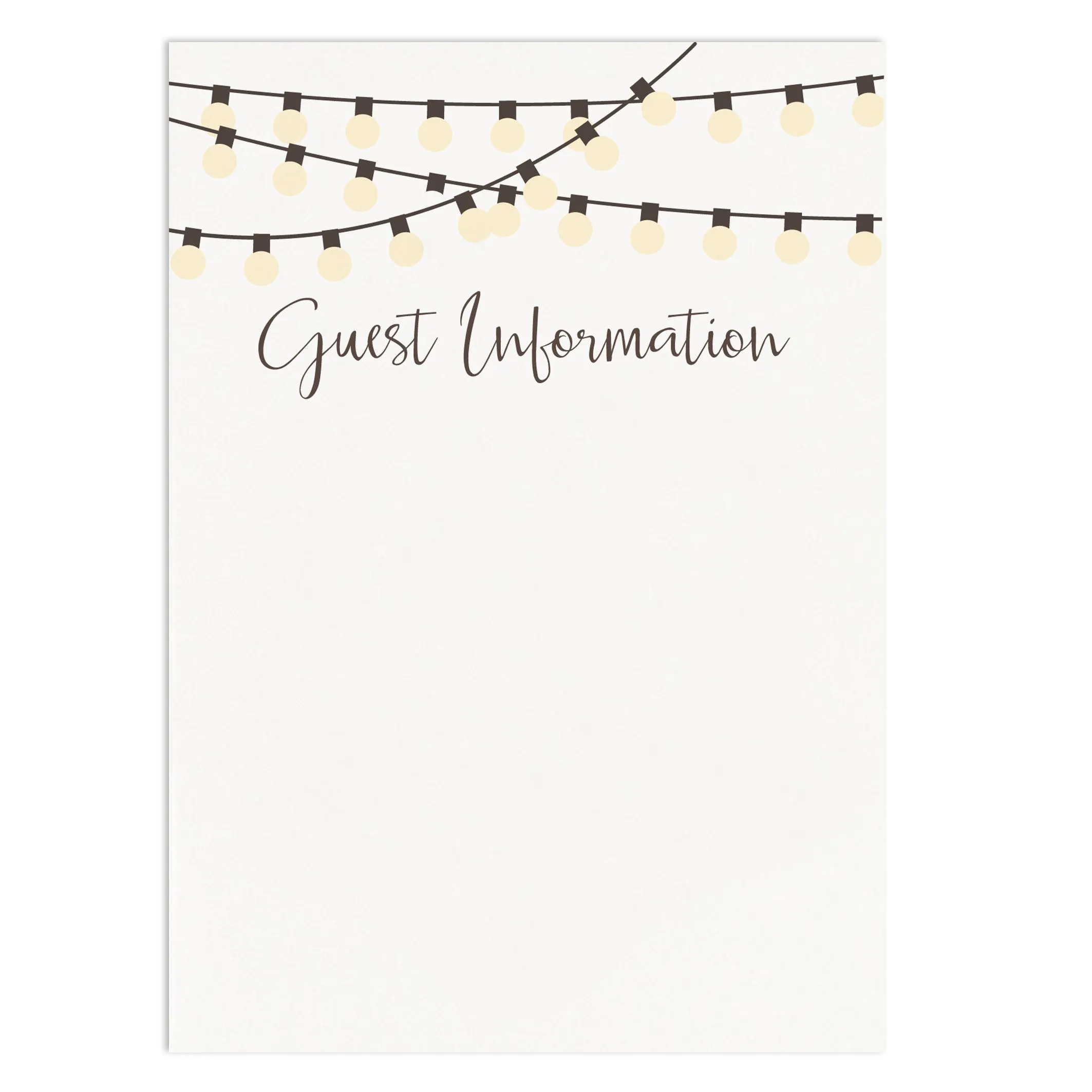 String Lights Ready To Write Wedding Stationery